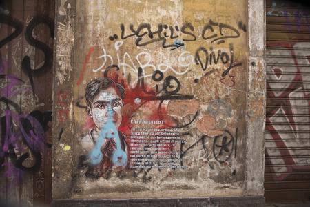 Graffiti i Catania på Sicilien, Italien
