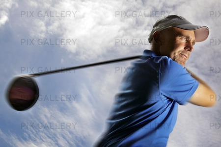 golfer shooting a golf ball 