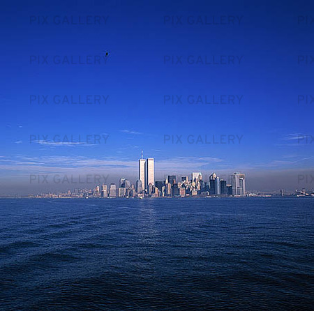 New York with former World Trade Center