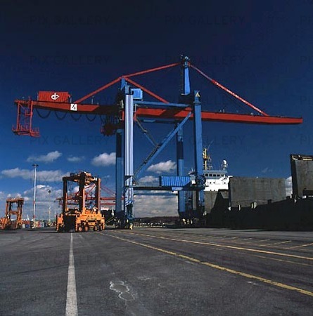 Container crane in port