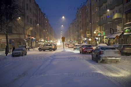 Snowstorm in Stockholm