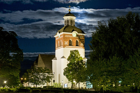 Bollnäs kyrka i fullmåne, Hälsingland