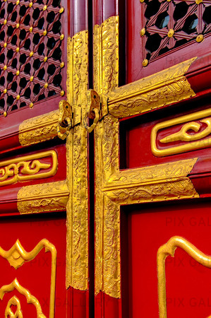Door Detail. Confucius Temple. 
Beijing.   P.R. of China