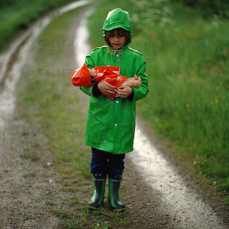 Girl in rainy weather