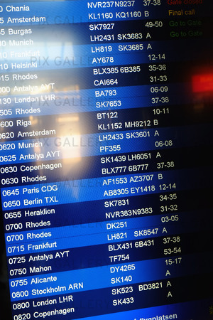 Informationsskylt på flygplats i Sverige