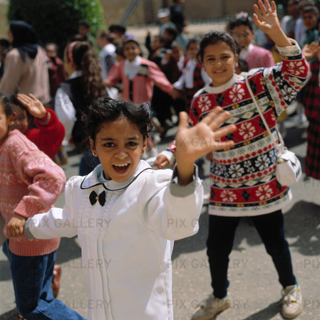 Kristna skolbarn i Kairo, Egypten