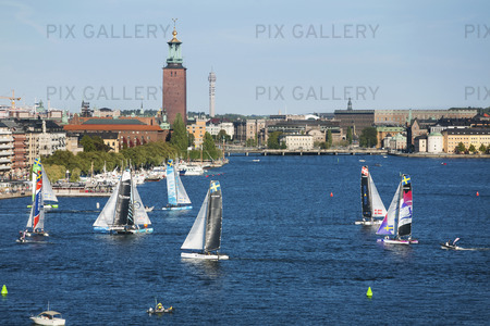 Segelbåtar på Riddarfjärden, Stockholm