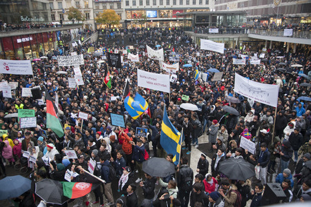 Demonstration i Stockholm mot utvisning av flyktingar från Afghanistan