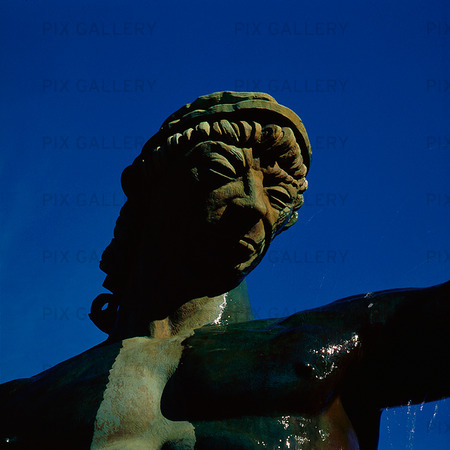 Detalj av staty Poseidon, Göteborg