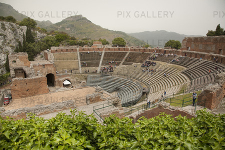 Amfiteater i Taormina på Sicilien, Italien