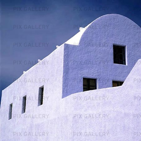 Byggnad på Santorini, Grekland