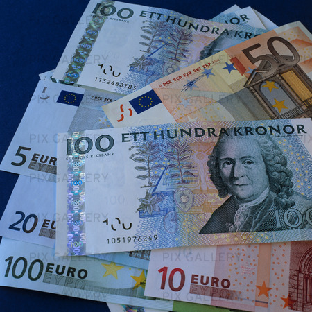 Eurosedlar och svenska sedlar