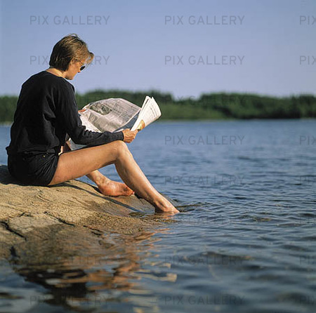 Woman reading Journal