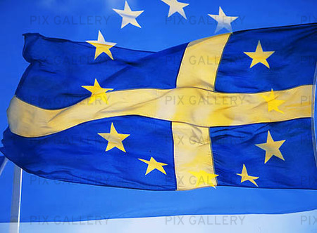Svenska och EU-flaggan