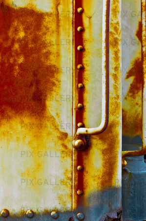 Rusted Metal Plate. Gold Coast Railroad Museum.Miami. Florida. USA