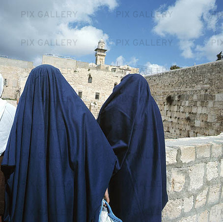 Beduinkvinnor vid klagomuren, Israel