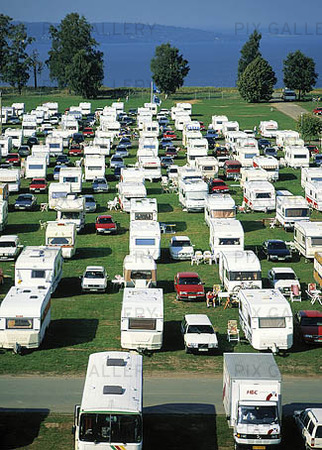 Caravans on the campsite