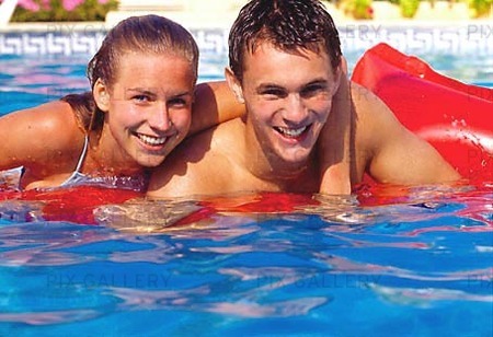 Couples in pool