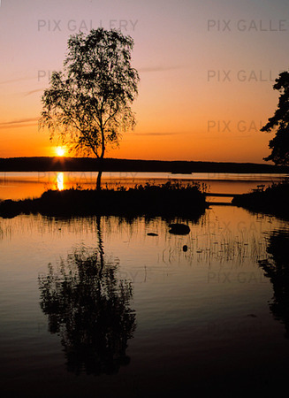 Sunset in lake