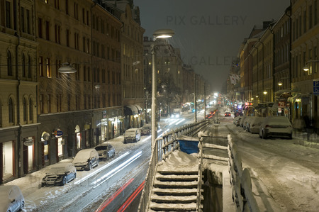 Vintertrafik, Hornsgatan, Stockholm