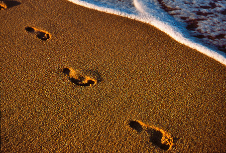 Fotspår i sand