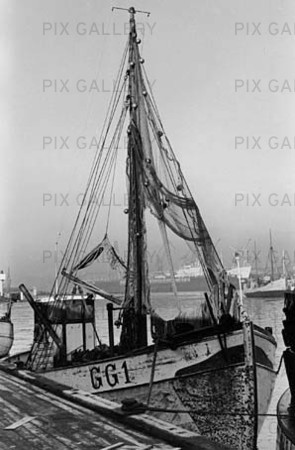 Fiskebåt i Göteborgs hamn, 1960 talet