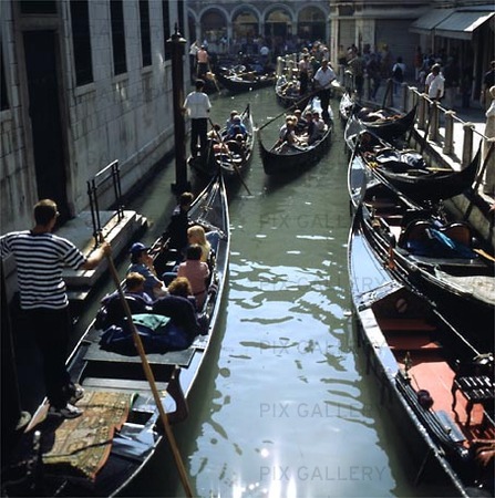 Gondoler i Venedig, Italien