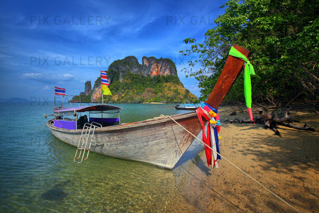 Långsvansad båt i Thailand