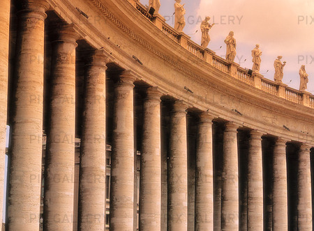 Kolonnaderna vid Petersplatsen i Rom, Italien