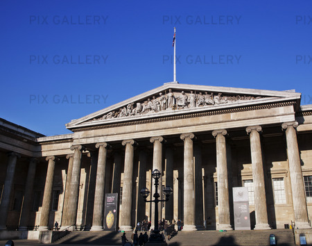 Exteriör av British Museum i London, Storbritannien