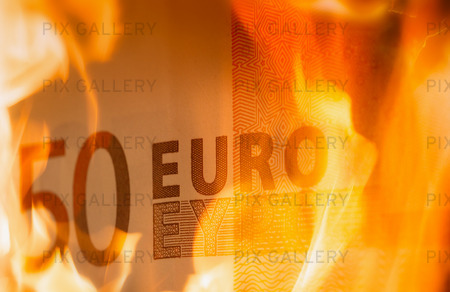 Eurosedlar som brinner