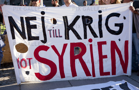 Demonstration mot krig i Syrien