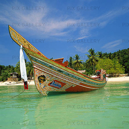 Båt vid strand,Thailand