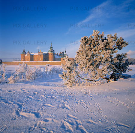 Kalmar slott i vinterlandskap, Småland