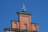 Trappstegsgavel på byggnad i Stockholm