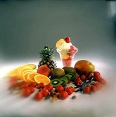 Frukt, bär och glass