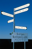 Avståndsskylt i Smygehuk, Skåne