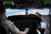 Pilot i cockpit