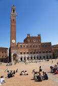 Torre del Mangia, Piazza del Campo i Siena, Italien