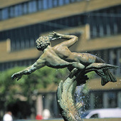 Detalj av staty Poseidon, Göteborg
