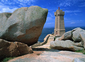 Lighthouse at Ploumanach in Brittany, France