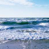 Waves against the beach