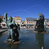 Large square in Halmstad, Halland