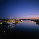 Gothenburg harbor in the twilight
