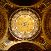 The dome of St. Stephen's Basilica in Budapest, Hungary