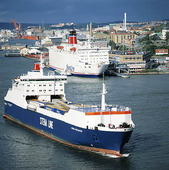 Ships in the port of Gothenburg