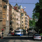 Tram on Aschebergsgatan, Gothenburg