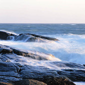 Waves against rocks