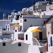Hus på Santorini i Grekland