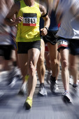 Marathon runners - blurred motion